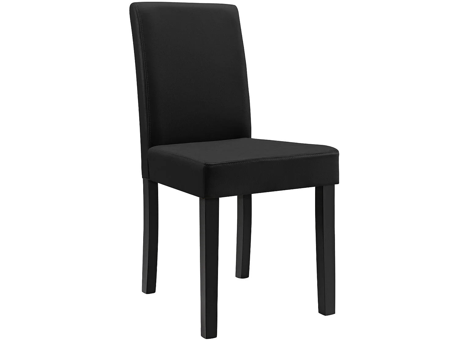 Kit de 2 Chaises Bois Simili 90 x 42 x 48 cm Noir Mat [en.casa]