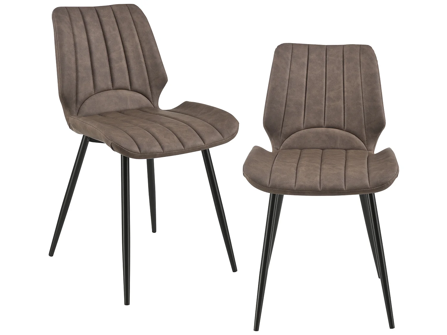 Lot de 2 Chaises de Salle à Manger Mendoza Simili Marron Foncé [en.casa]