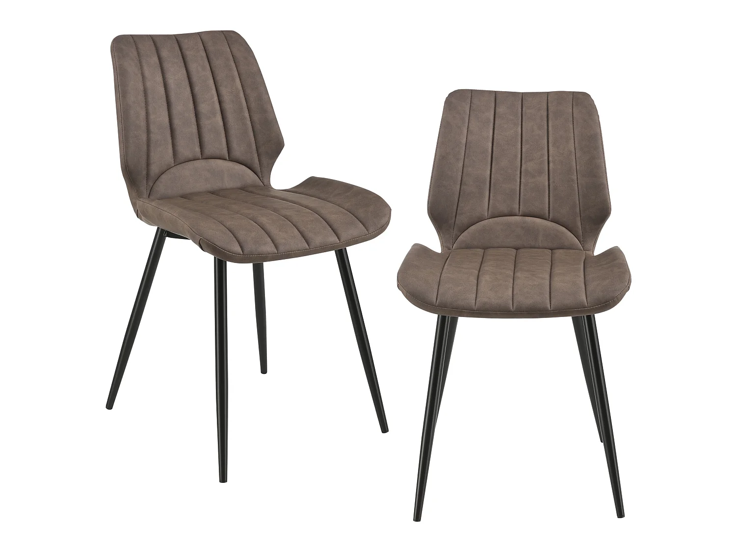Lot de 2 Chaises de Salle à Manger Mendoza Simili Marron Foncé [en.casa]