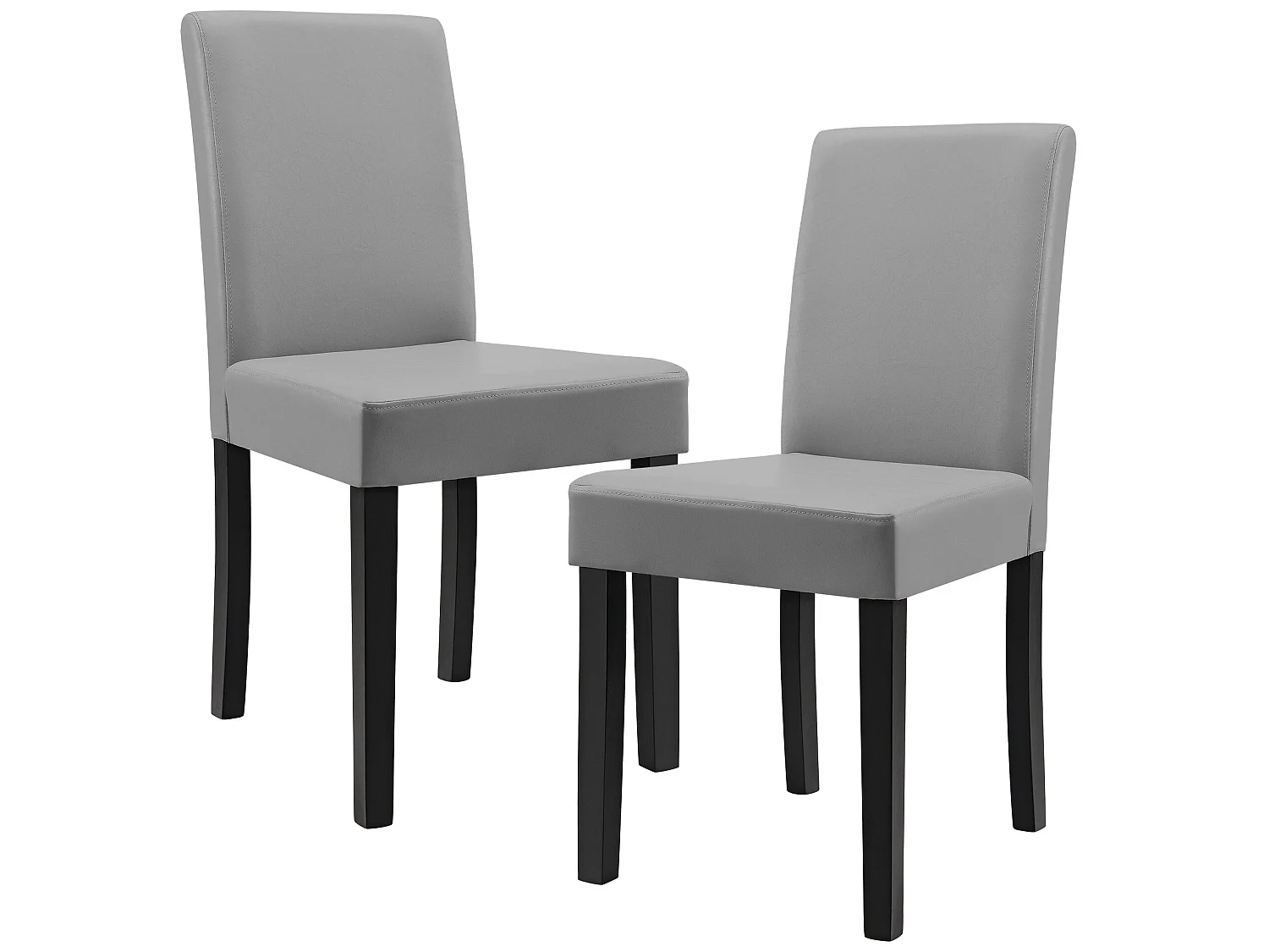 Kit de 8 Chaises Bois Simili 90 x 42 x 48 cm Gris Clair [en.casa]