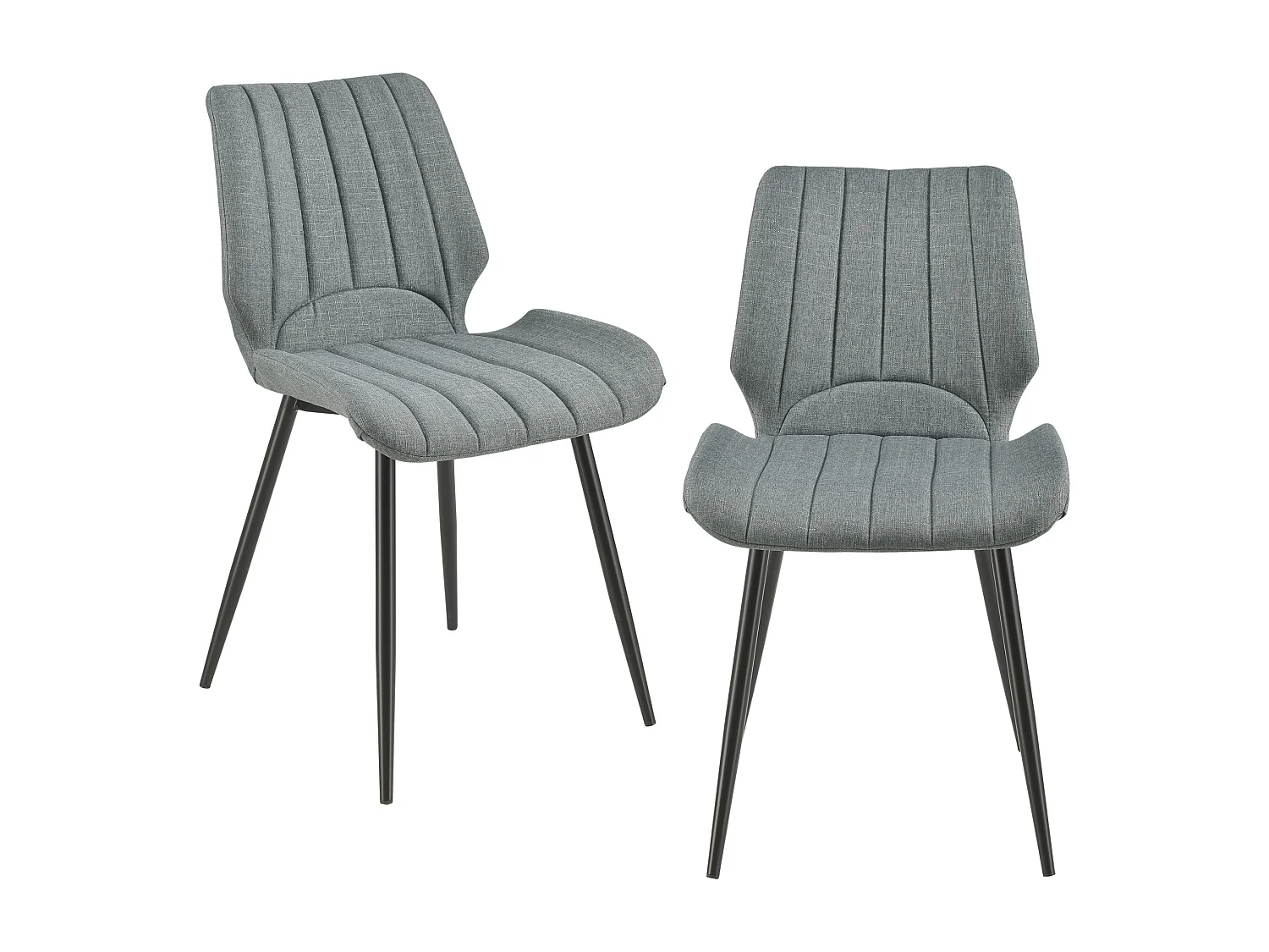 Lot de 2 Chaises de Salle à Manger Mendoza Textile Gris foncé [en.casa]