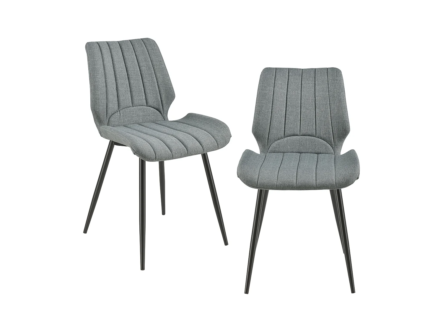 Lot de 2 Chaises de Salle à Manger Mendoza Textile Gris foncé [en.casa]