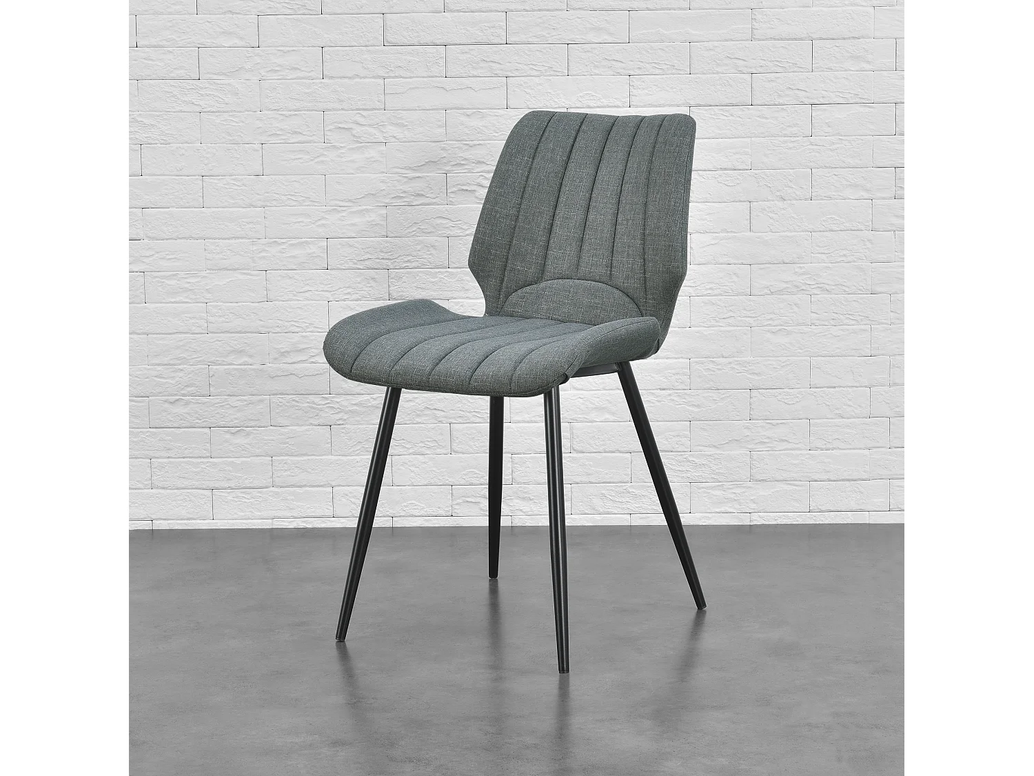 Lot de 2 Chaises de Salle à Manger Mendoza Textile Gris foncé [en.casa]