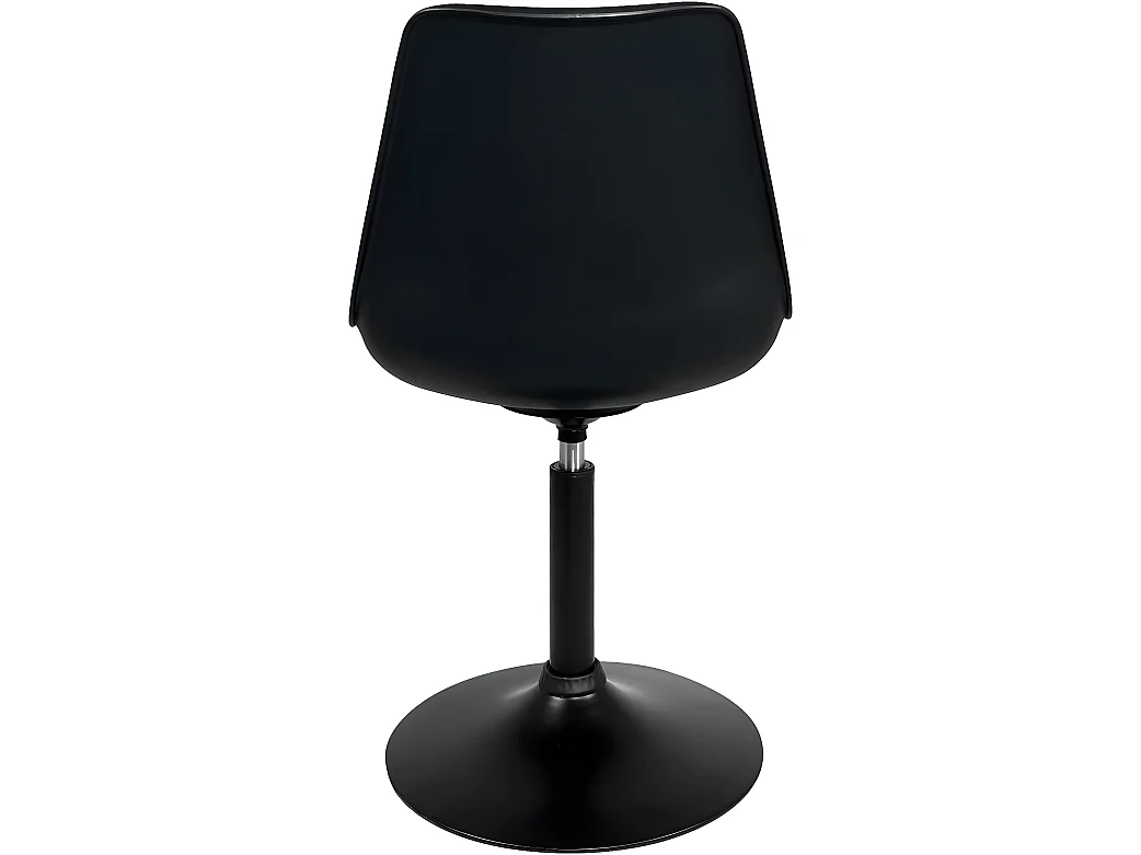 Lot 2 chaise pivotante rotative design rétro vintage coussin simili cuir intégré NOSA (Noir)
