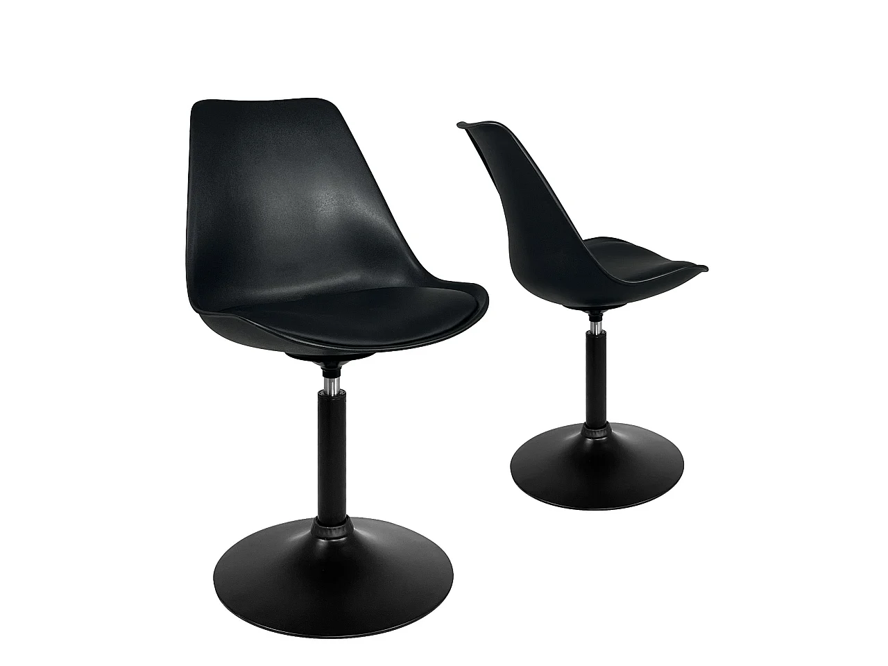 Lot 2 chaises pivotantes design vintage NOSA noir