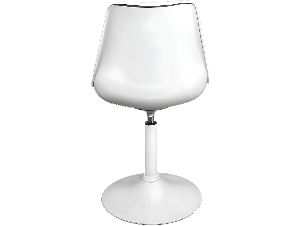 Lote de 2 sillas giratorias de diseño retro vintage, cojín de cuero sintético integrado NOSA (blanco)