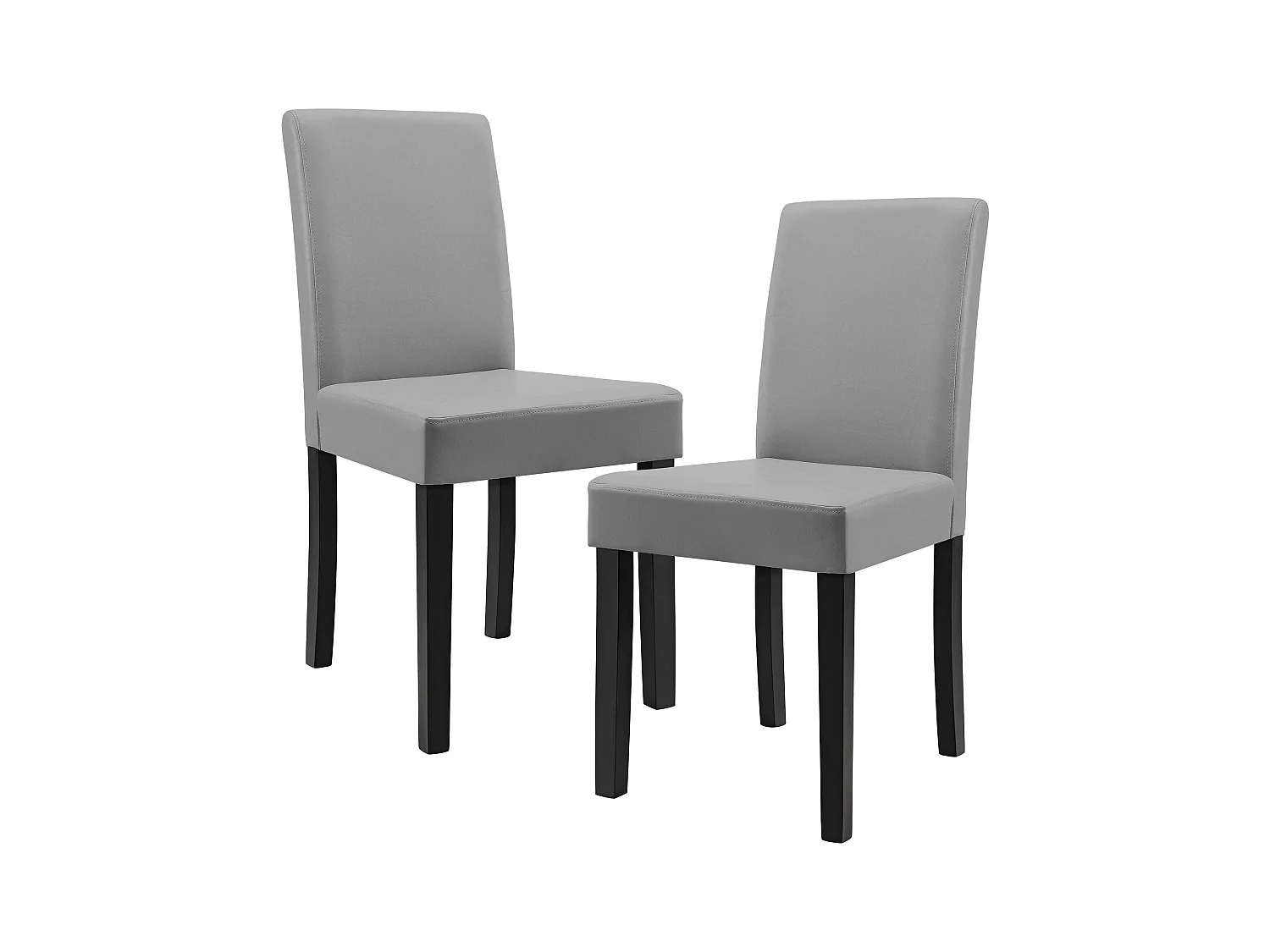Kit de 2 Chaises Bois Simili 90 x 42 x 48 cm Gris Clair [en.casa]