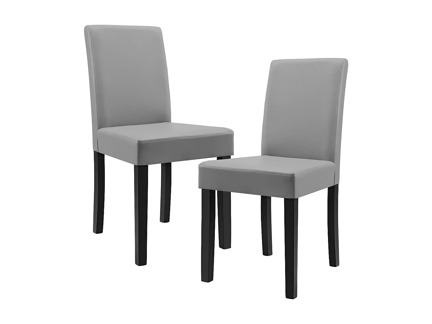 Kit de 2 Chaises Bois Simili 90 x 42 x 48 cm Gris Clair [en.casa]