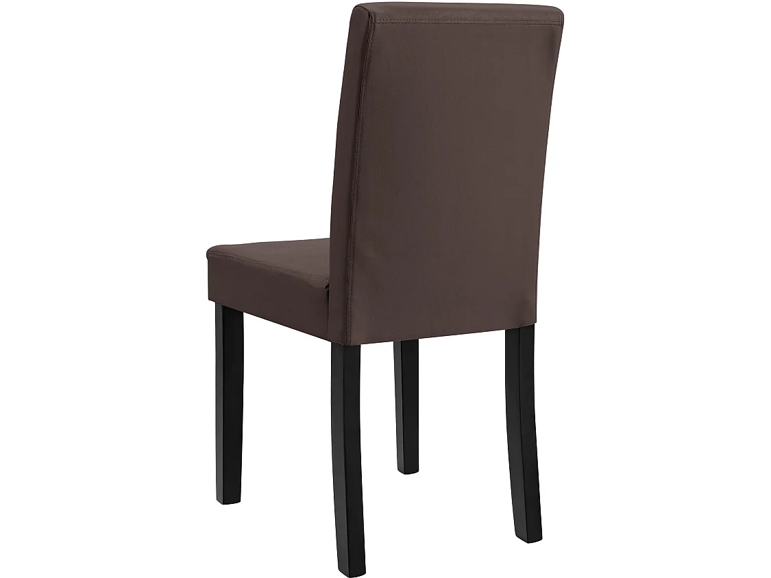 Kit de 8 Chaises Bois Simili 90 x 42 x 48 cm Marron Mat [en.casa]