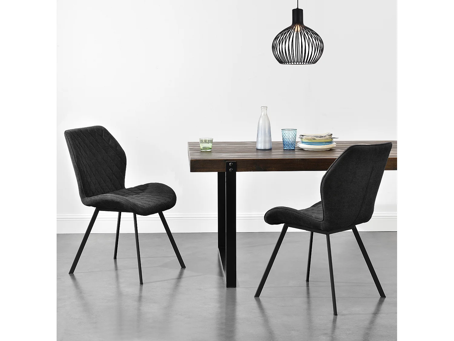 Lot de 2 Chaises de Salle à Manger Sarpsborg 89 x 51 x 64 cm Gris Foncé [en.casa]