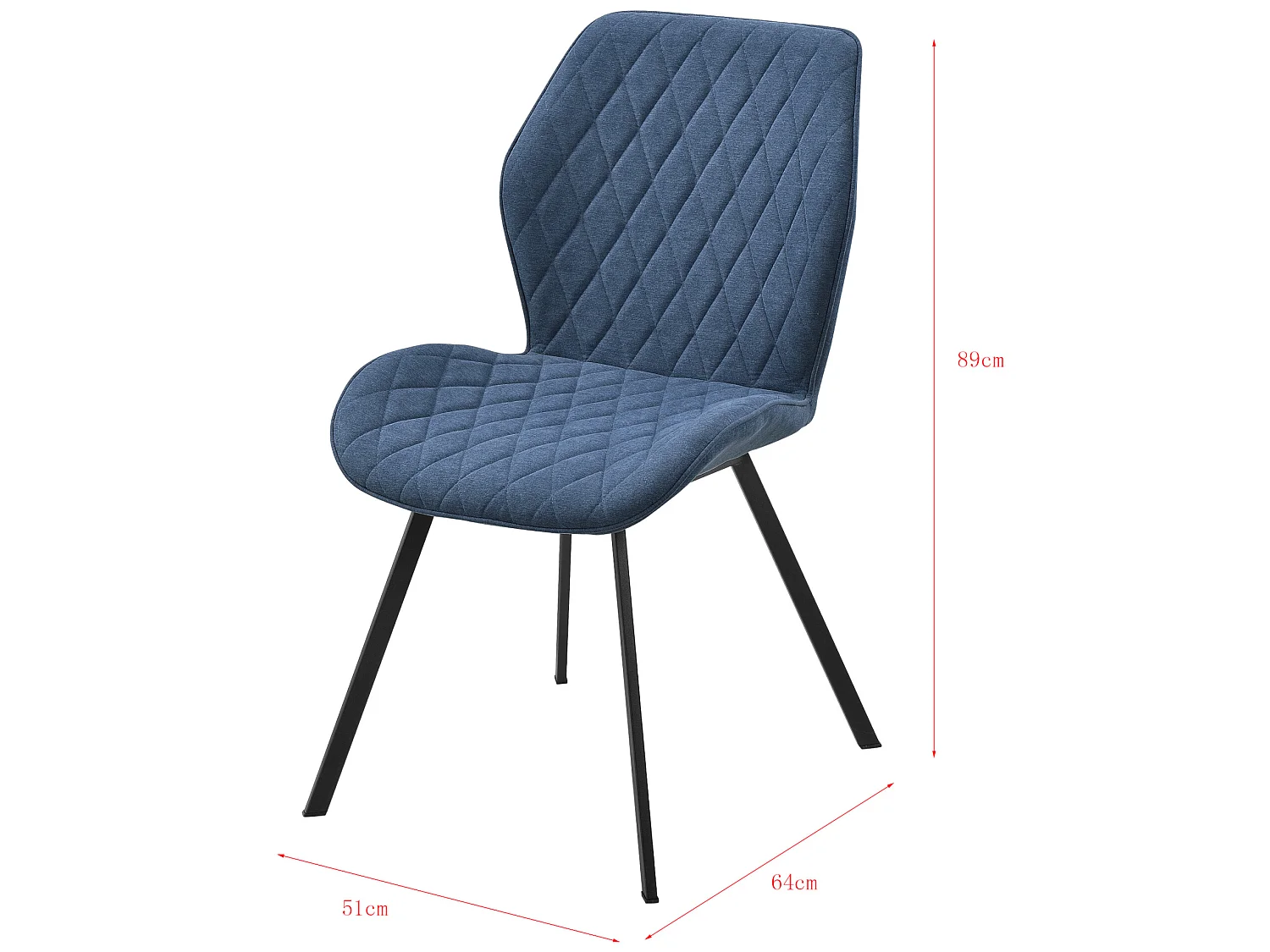 Lot de 2 Chaises de Salle à Manger Sarpsborg 89 x 51 x 64 cm Bleu Foncé [en.casa]