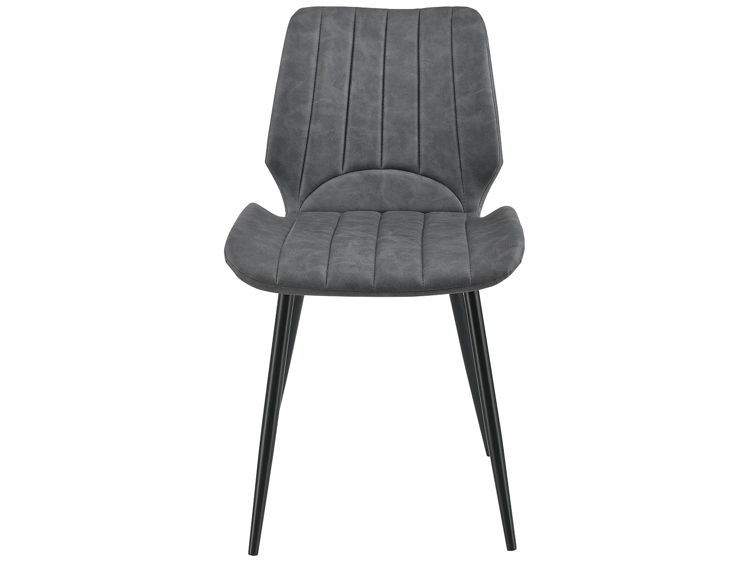 Set de 4 Chaises de Salle à Manger Mendoza Simili PU Métal 77 x 58 x 46 cm Gris Foncé [en.casa]