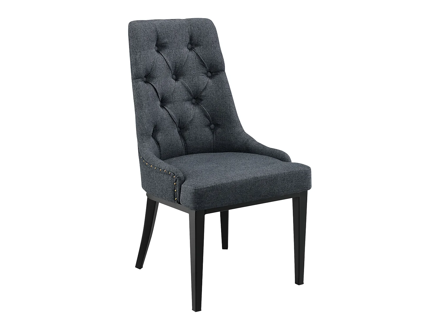 Chaise de Salle à Manger Chester Motif Chesterfield 100x53x60 cm Gris Foncé [en.casa]
