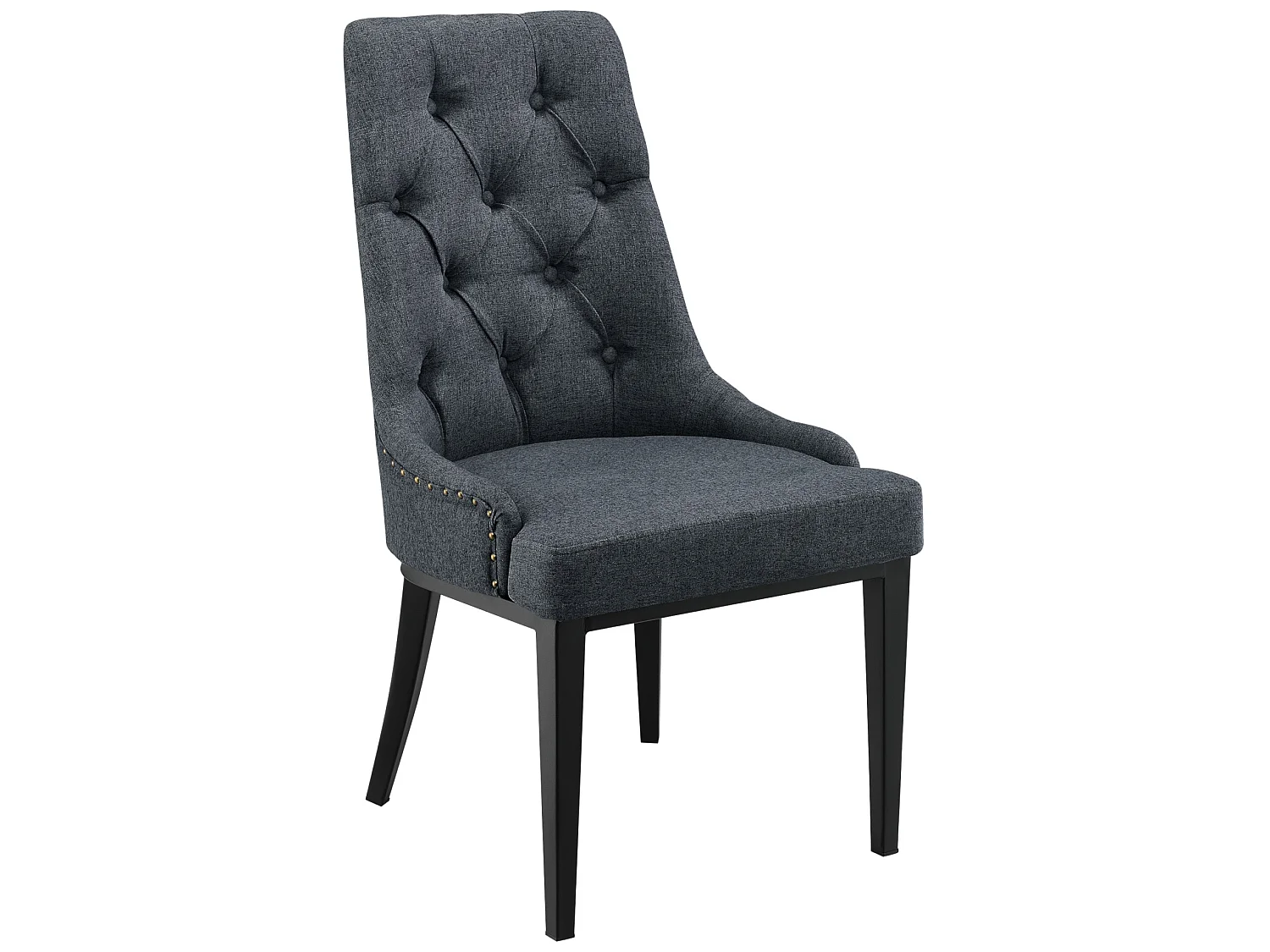Chaise de Salle à Manger Chester Motif Chesterfield 100x53x60 cm Gris Foncé [en.casa]