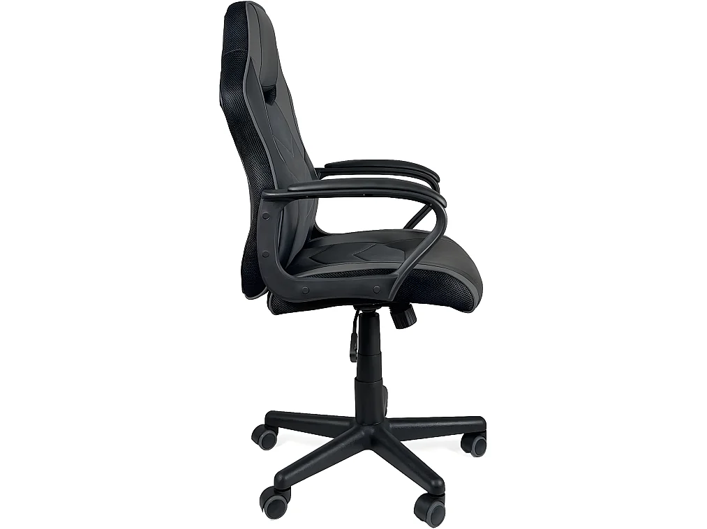 Chaise gamer junior siège basculant pivotant hauteur réglable accoudoir rembourré FLIP (noir gris)