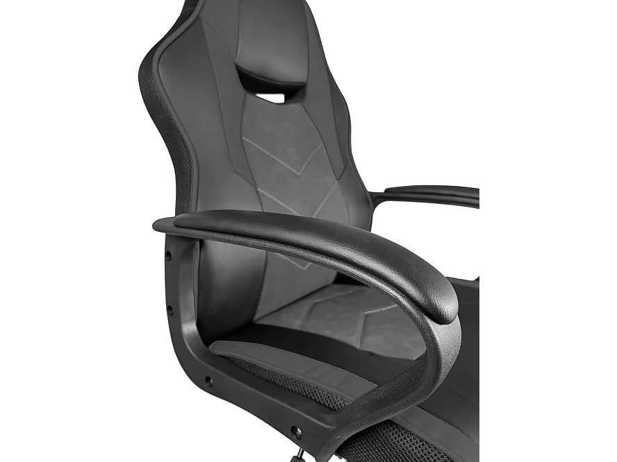 Chaise gamer junior siège basculant pivotant hauteur réglable accoudoir rembourré FLIP (noir gris)