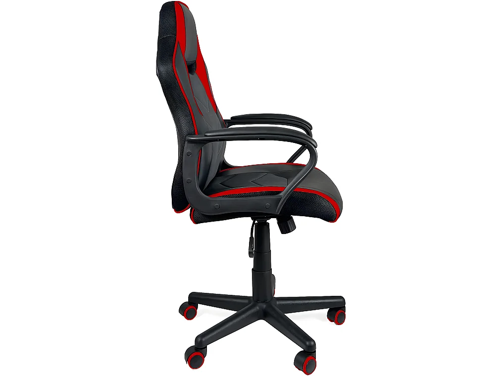 Chaise gamer junior siège basculant pivotant hauteur réglable accoudoir rembourré FLIP (noir rouge)