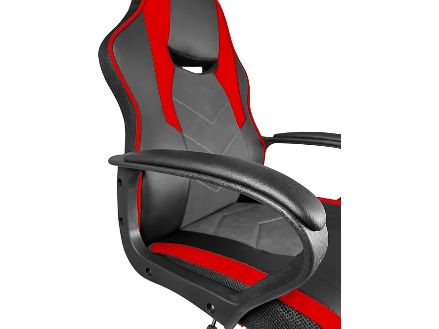 Chaise gamer junior siège basculant pivotant hauteur réglable accoudoir rembourré FLIP (noir rouge)