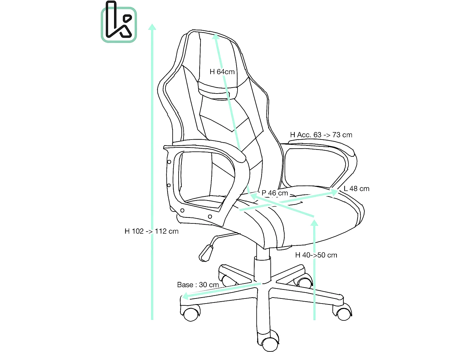 Chaise gamer junior siège basculant pivotant hauteur réglable accoudoir rembourré FLIP (noir rouge)