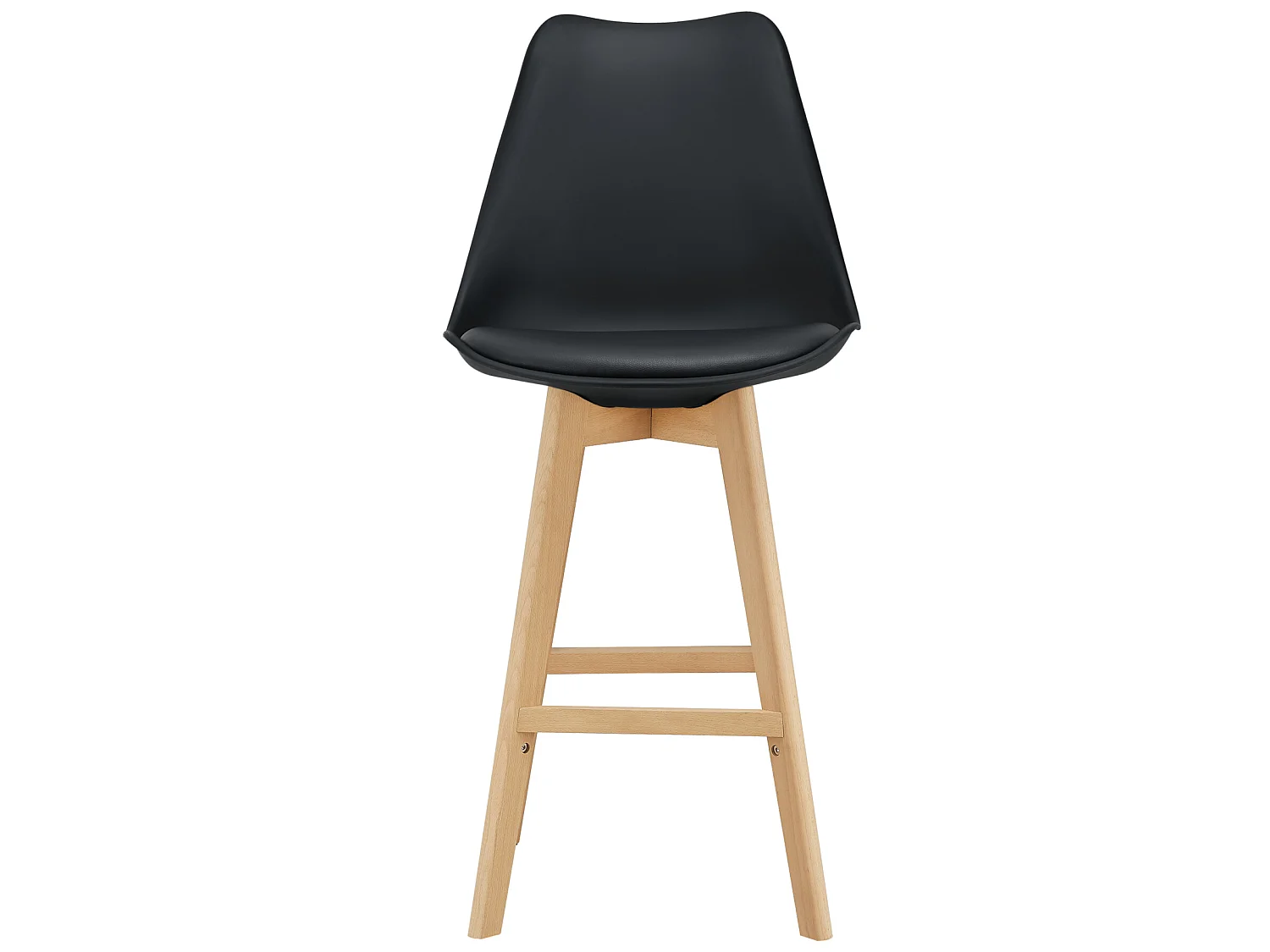 Lot de 6 Tabourets de Bar Lublin Plastique Simili Hêtre 105 x 48 x 58 cm Noir [en.casa]