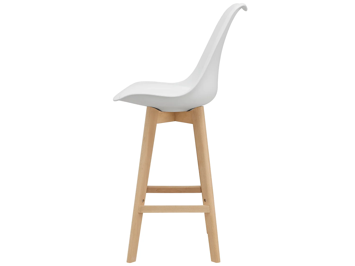 Lot de 2 Tabourets de Bar Lublin Simili Hêtre 105 x 48 x 58 cm Blanc [en.casa]