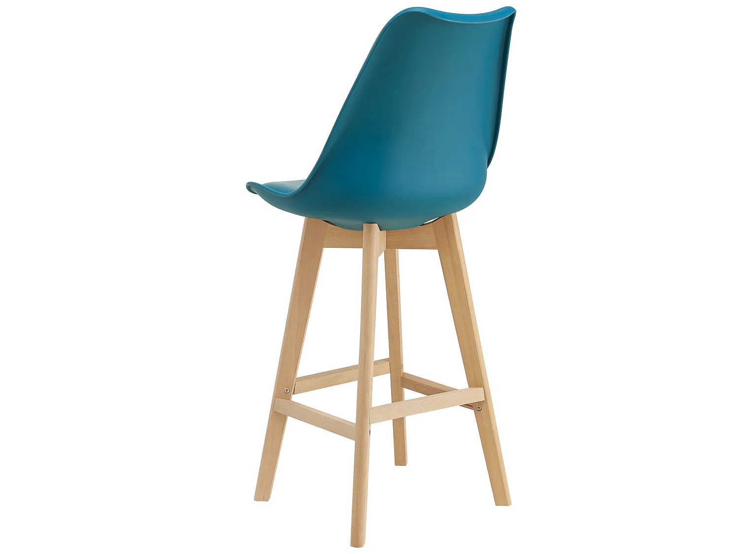 Lot de 2 Tabourets de Bar Lublin Simili Hêtre 105 x 48 x 58 cm Turquoise [en.casa]