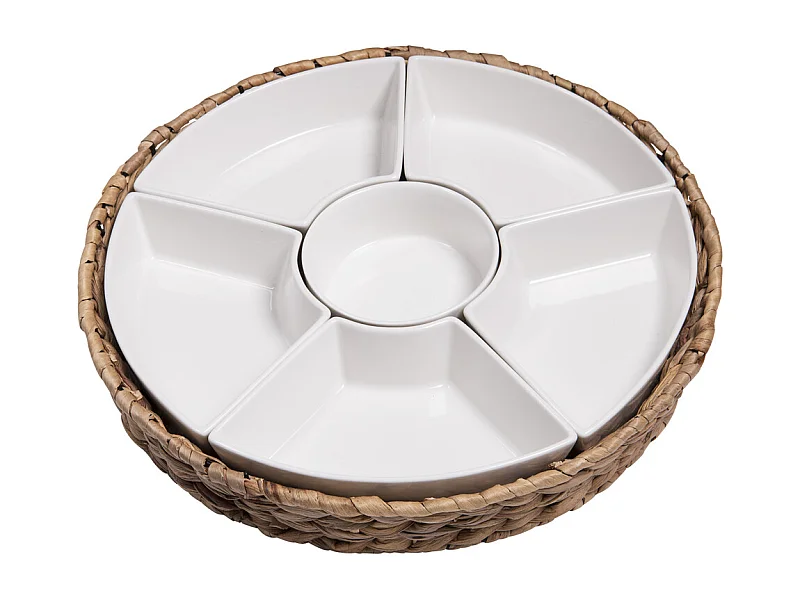 Service apéritif tressé 7 pièces 36 cm