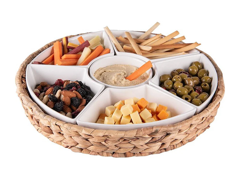 Service apéritif tressé 7 pièces 36 cm