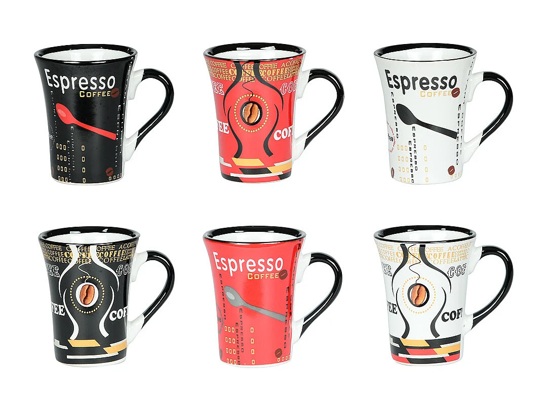 Coffret de 6 tasses à café Color 12,5 cl assorties