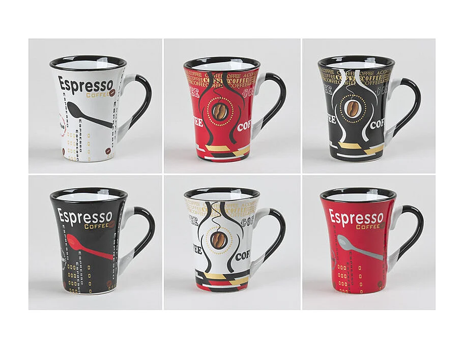 Coffret de 6 tasses à café Color 12,5 cl assorties