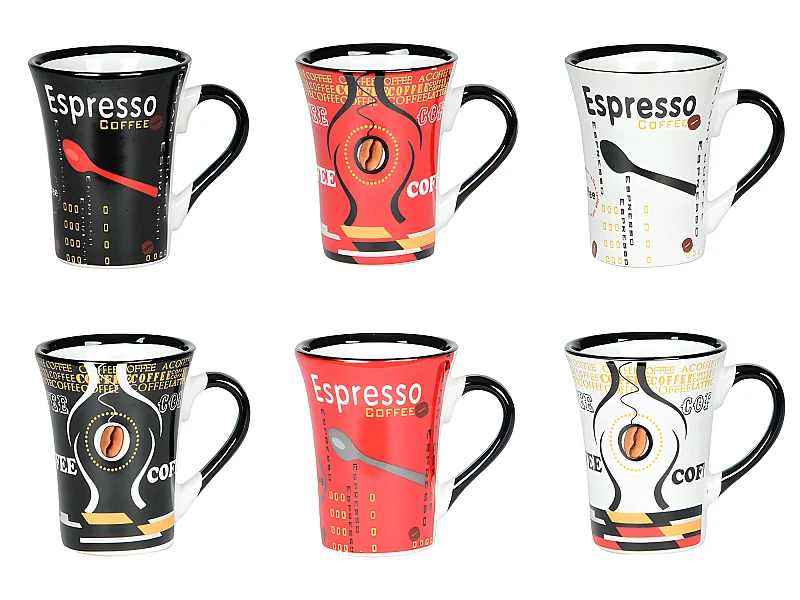 Coffret de 6 tasses à café Color 12,5 cl assorties