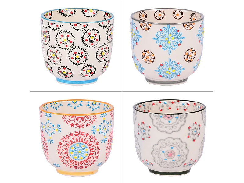 Coffret de 4 gobelets à thé Bohème 15 cl