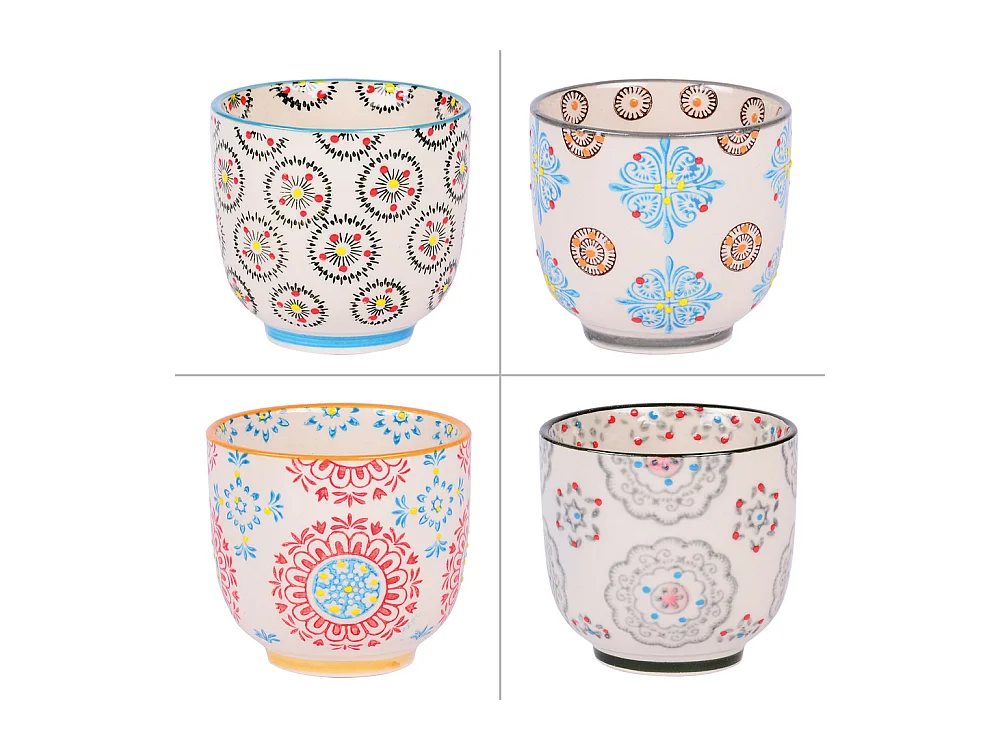 Coffret de 4 gobelets à thé Bohème 15 cl