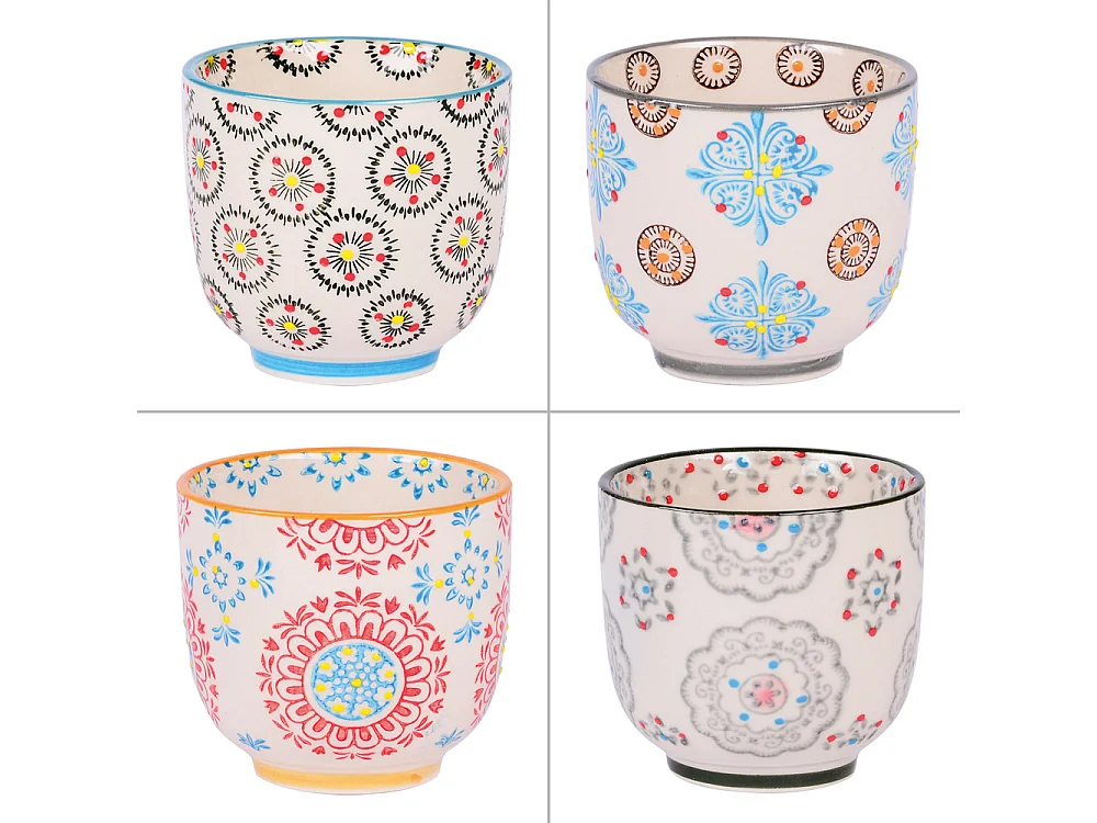 Coffret de 4 gobelets à thé Bohème 15 cl