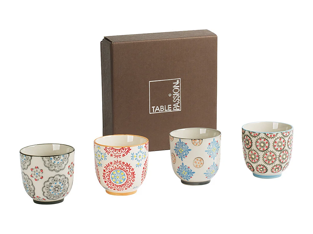 Coffret de 4 gobelets à thé Bohème 15 cl