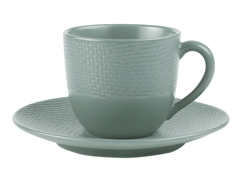 Tasse à café et sous-tasse Vésuvio bleu 12 cl (lot de 6)