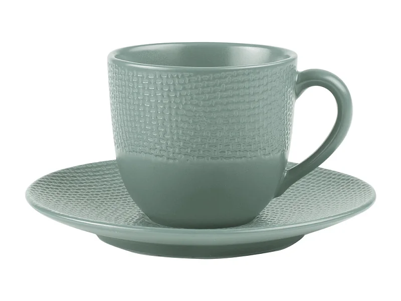 Tasse à café et sous-tasse Vésuvio bleu 12 cl (lot de 6)
