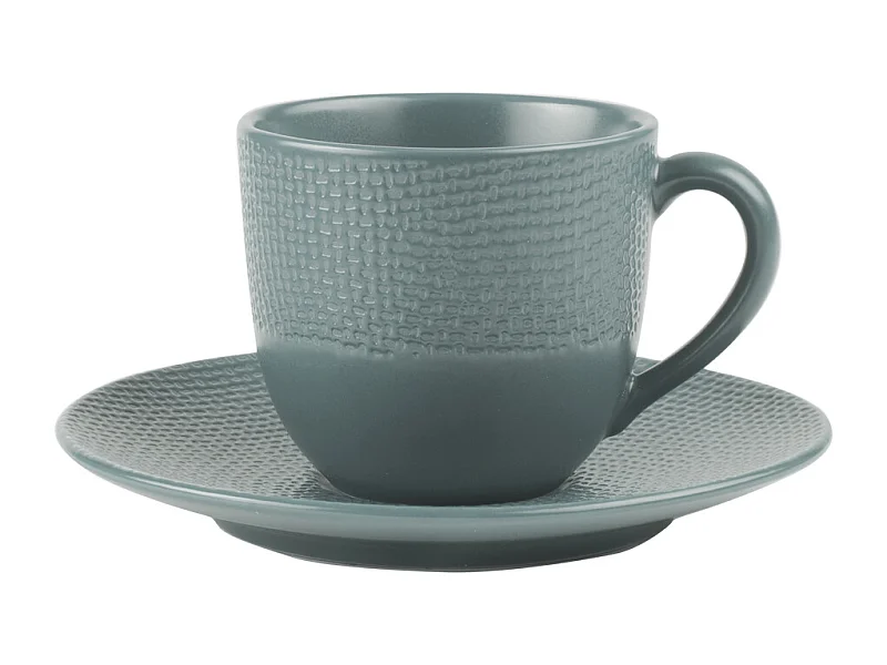 Tasse à café et sous-tasse Vésuvio bleu 12 cl (lot de 6)