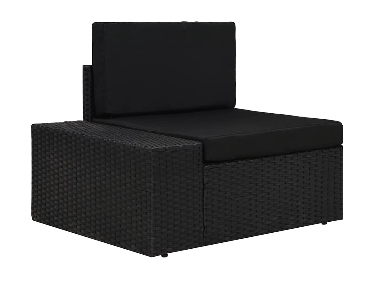 Salon de jardin 4 pcs Résine tressée Noir