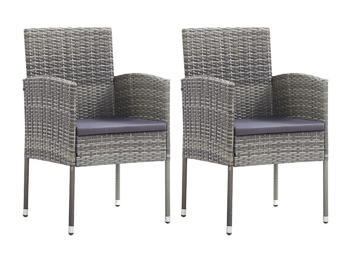 Ensemble à dîner de jardin 3 pcs Résine tressée Anthracite