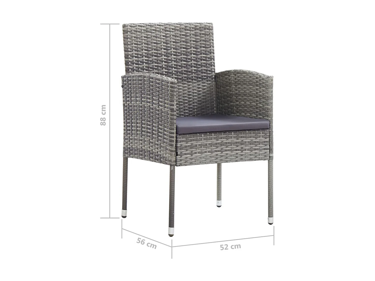 Ensemble à dîner de jardin 3 pcs Résine tressée Anthracite