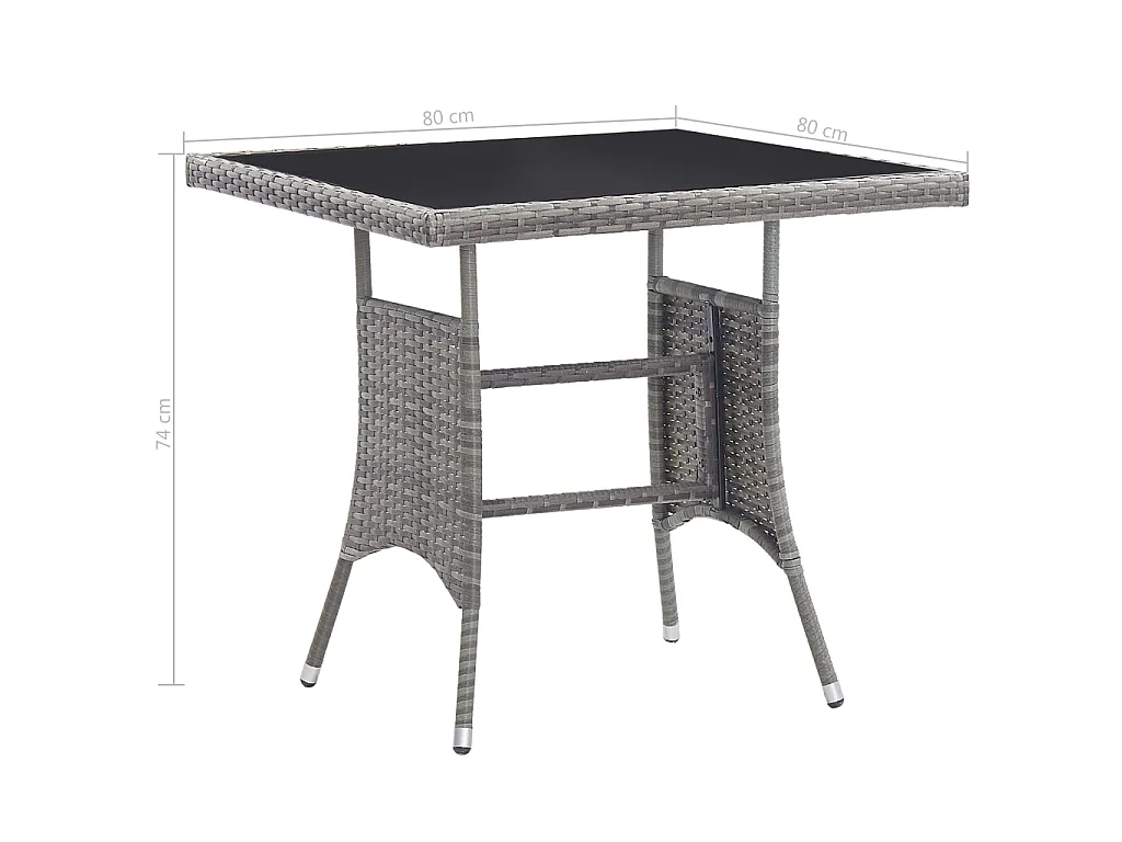 Ensemble à dîner de jardin 3 pcs Résine tressée Anthracite