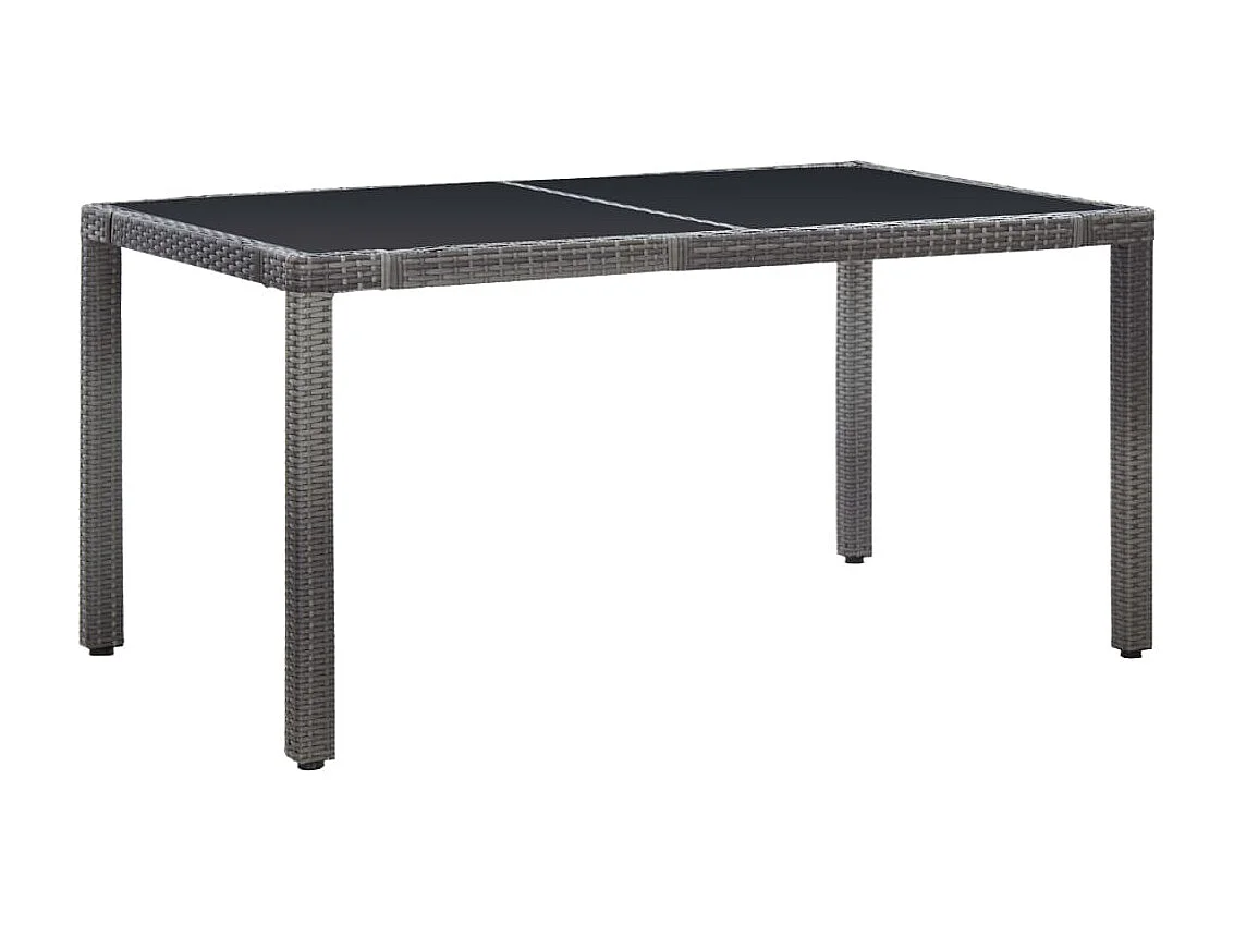 Mobilier à dîner d'extérieur 7 pcs Résine tressée Gris