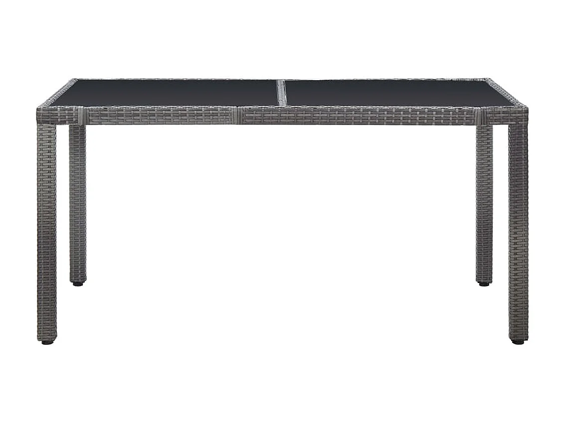 Mobilier à dîner d'extérieur 7 pcs Résine tressée Gris