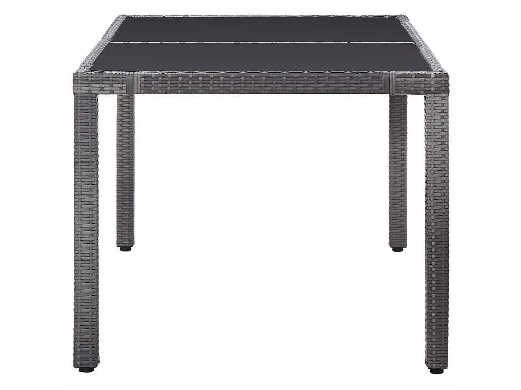 Mobilier à dîner d'extérieur 7 pcs Résine tressée Gris