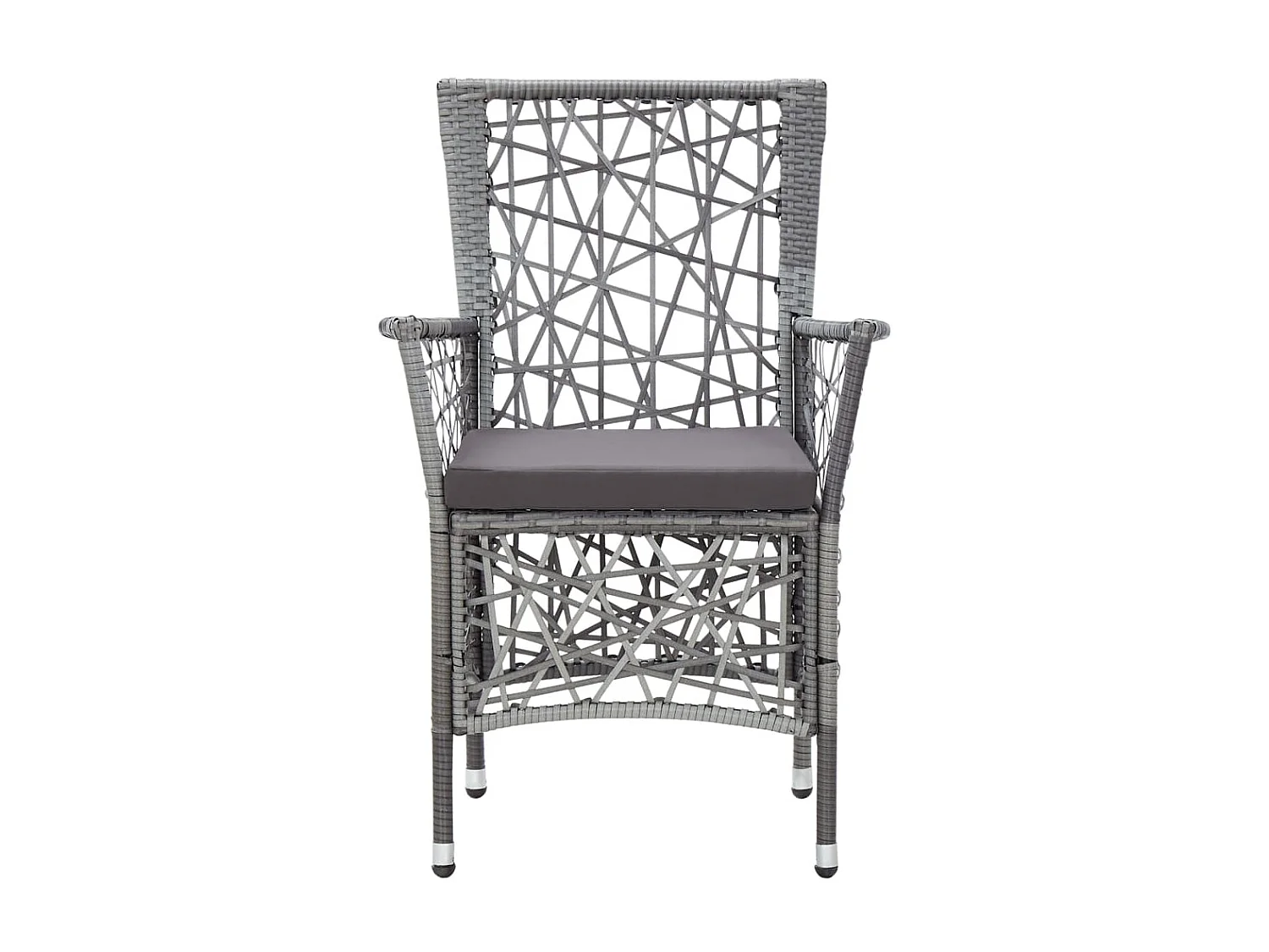 Mobilier à dîner d'extérieur 7 pcs Résine tressée Gris