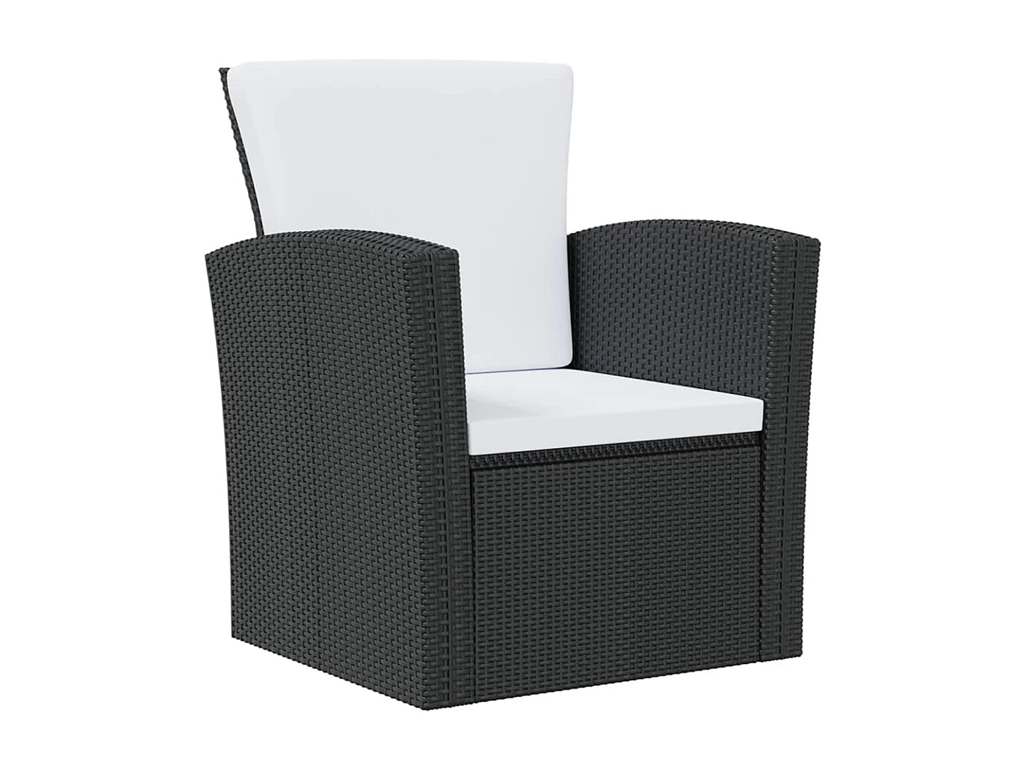 Salon de jardin 16 pcs avec coussins Résine tressée Noir 4