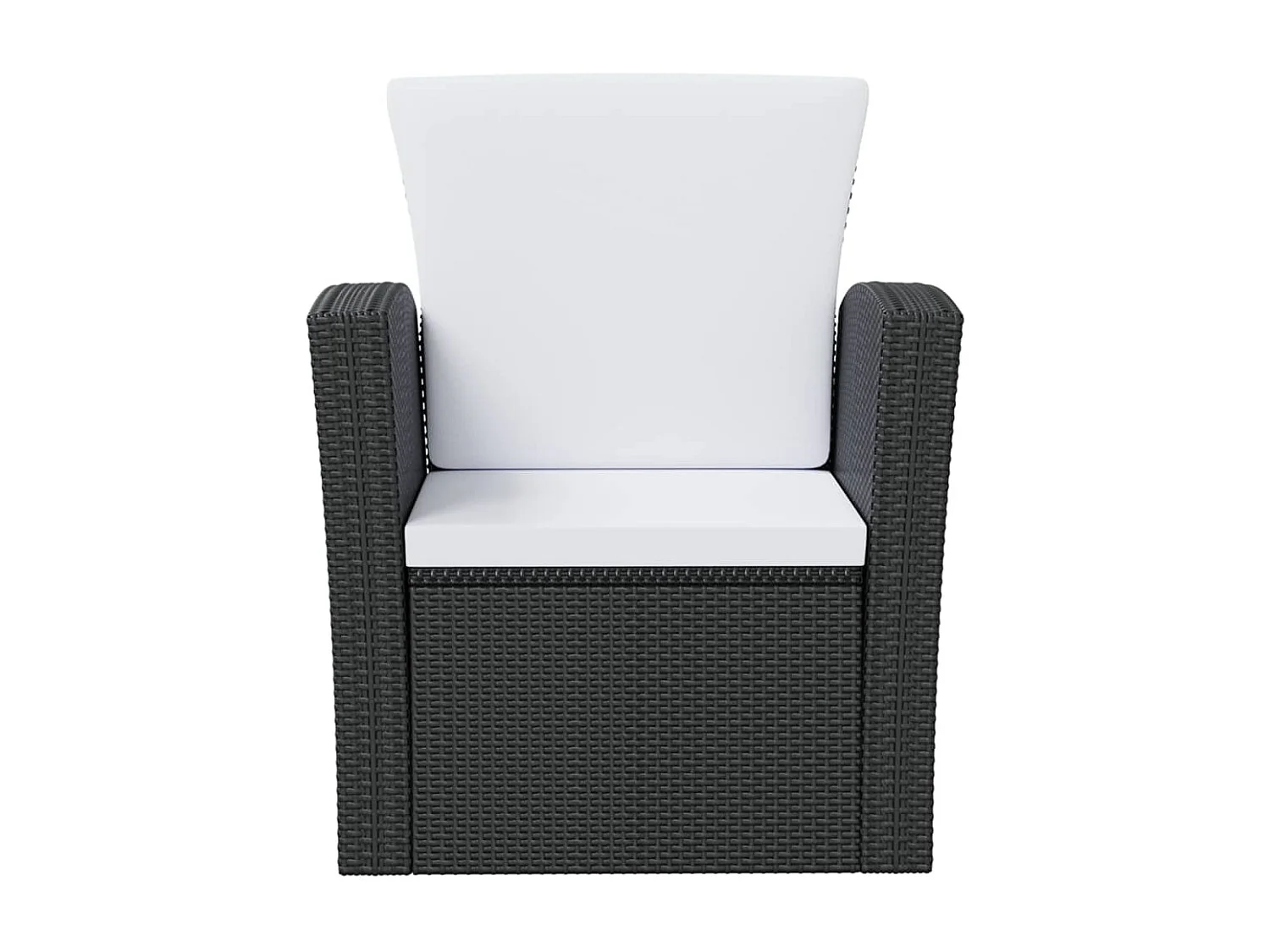 Salon de jardin 16 pcs avec coussins Résine tressée Noir 4