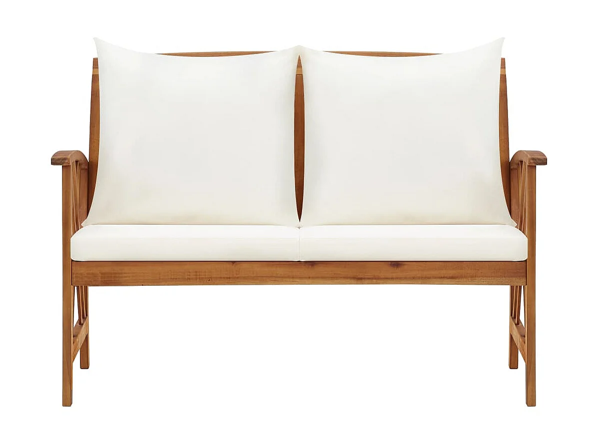 Banc de jardin avec coussins 119cm Bois solide d'acacia 4
