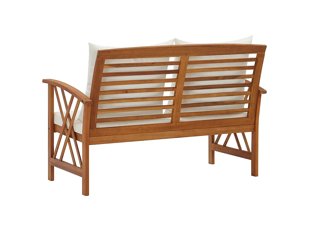 Banc de jardin avec coussins 119cm Bois solide d'acacia 4